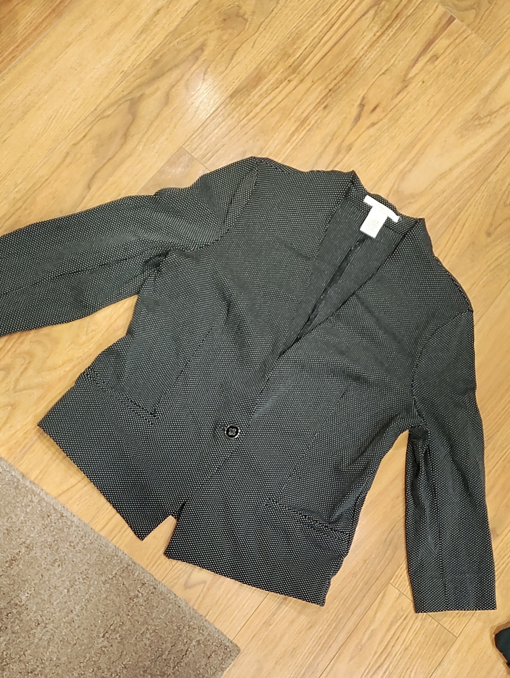 Textured Black Single-Button Women’s Blazer
